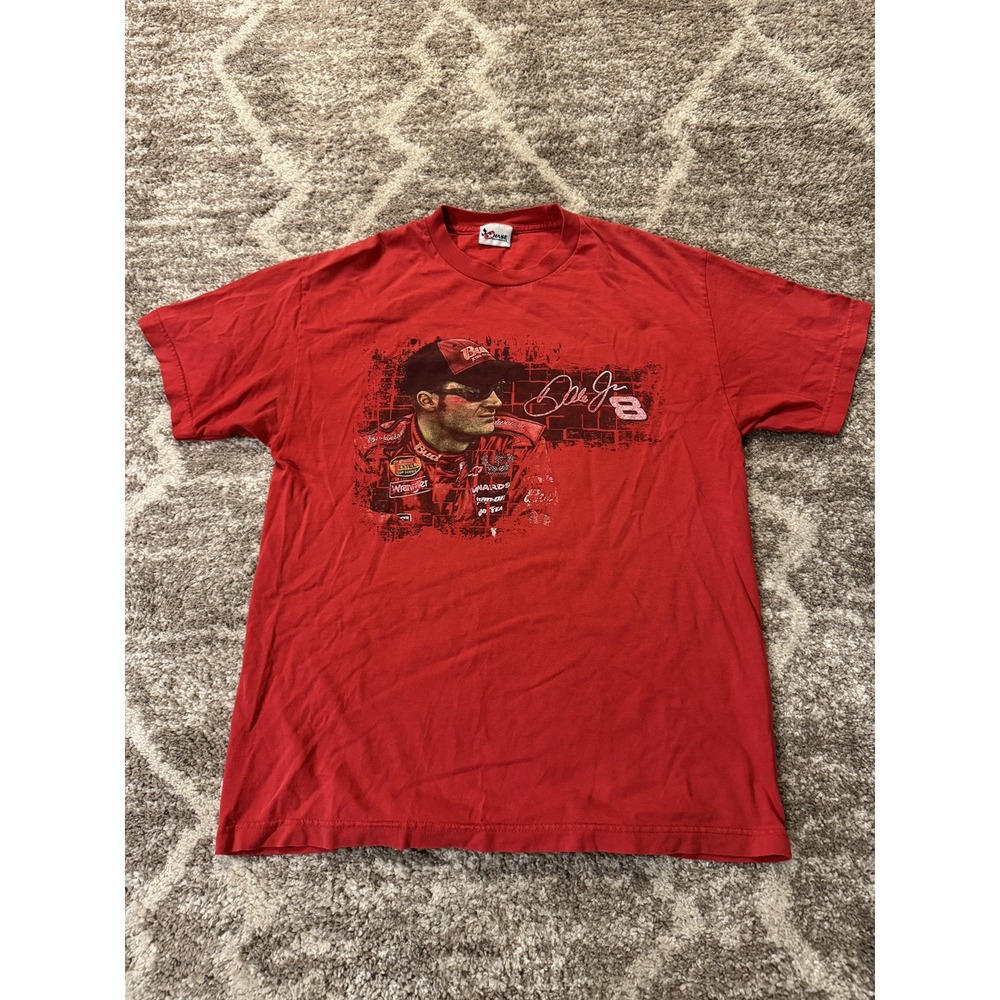 Y2K‎ Men's Large Chase Authentics Dale Earnhardt Jr #8 Red Graphic Shirt Racing